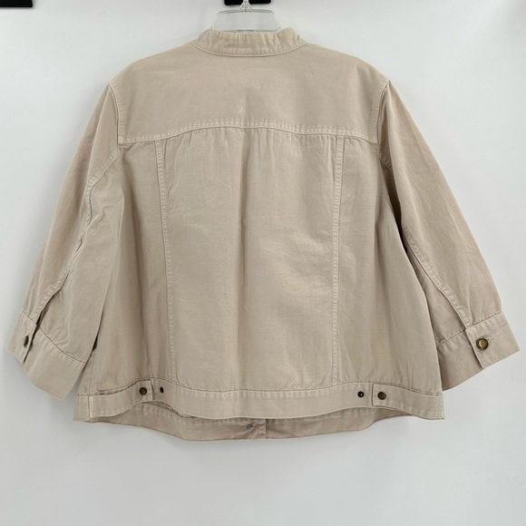 Caribbean Joe Antiqued Collection Short Beige Embroidered Rose Jacket Size 2XL - Picture 2 of 16